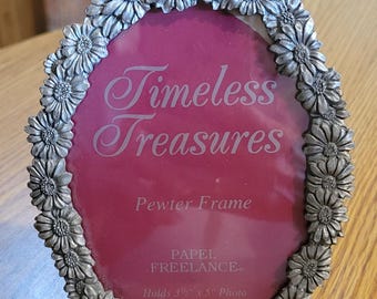 Vintage Papel Freelane Pewter Picture Frame 3 1/2 by 5 in.