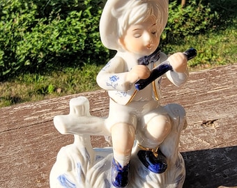 Vintage Enesco | Boy Playing Flute Figurine