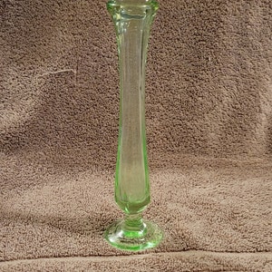 Vintage Depression Glass Pale Green Footed Bud Vase