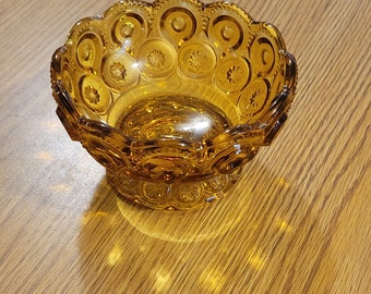 Vintage L.E. Smith Amber Moon and Stars Goblets Set of Two - Etsy
