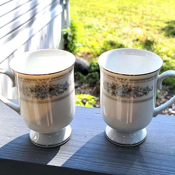 Vintage Fine Porcelain China Mugs | Set of 2