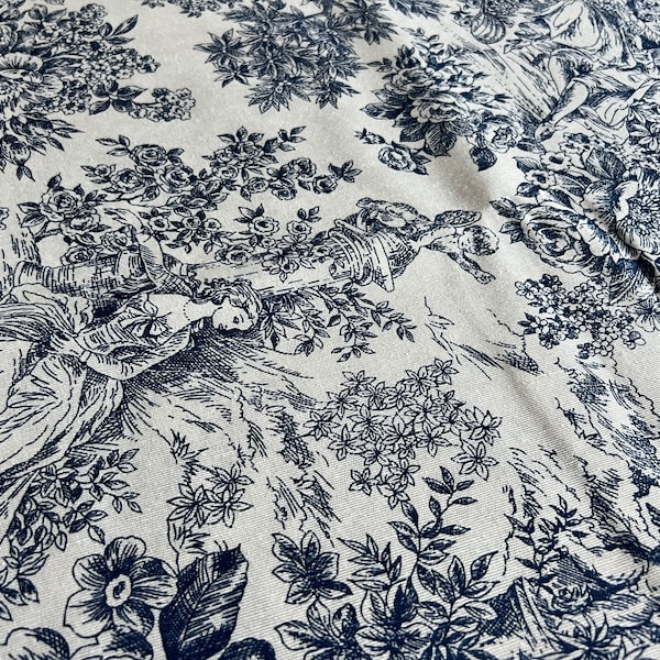 Toile De Jouy Cretonne Fabric With Pastoral Skits, Tissu italien, Tissu imprimé, Impression numérique, Tissu au mètre, Tissu d'ameublement