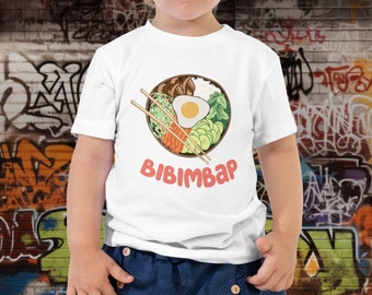 Bibimbap Toddler Shirt, Korean Rice Bowl, Korean Kids Shirt, Gift for Kids, Toddler Short Sleeve Tee