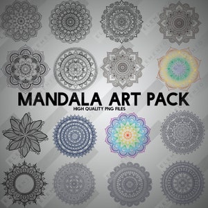 18 MANDALA pack, MANDALA Clipart, Mandala Stencil Commercial Use, Mandala Flower, High-quality Mandala