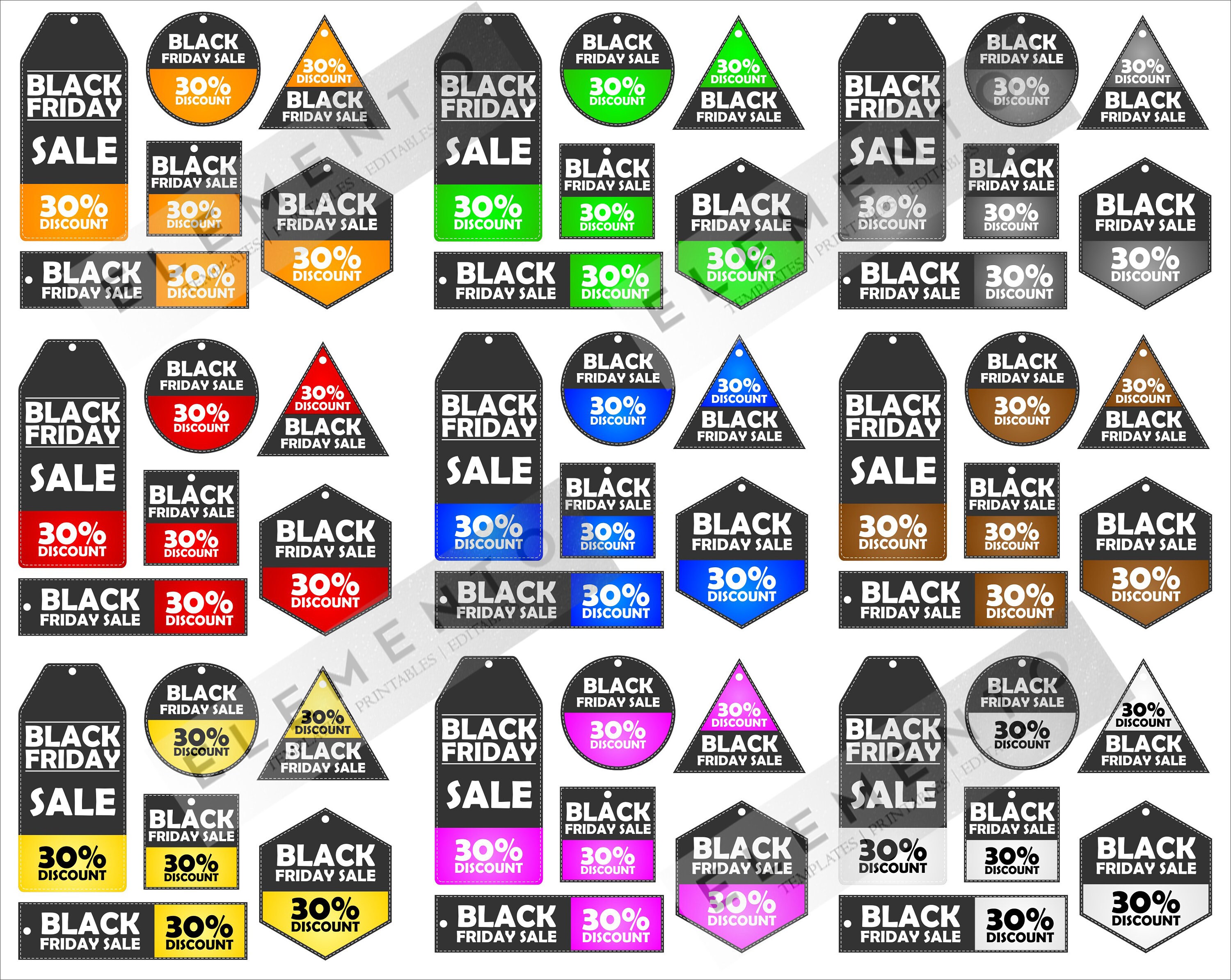 Printable Black Friday Sale Tags, Hang Tags, SALE Signs Download for ...