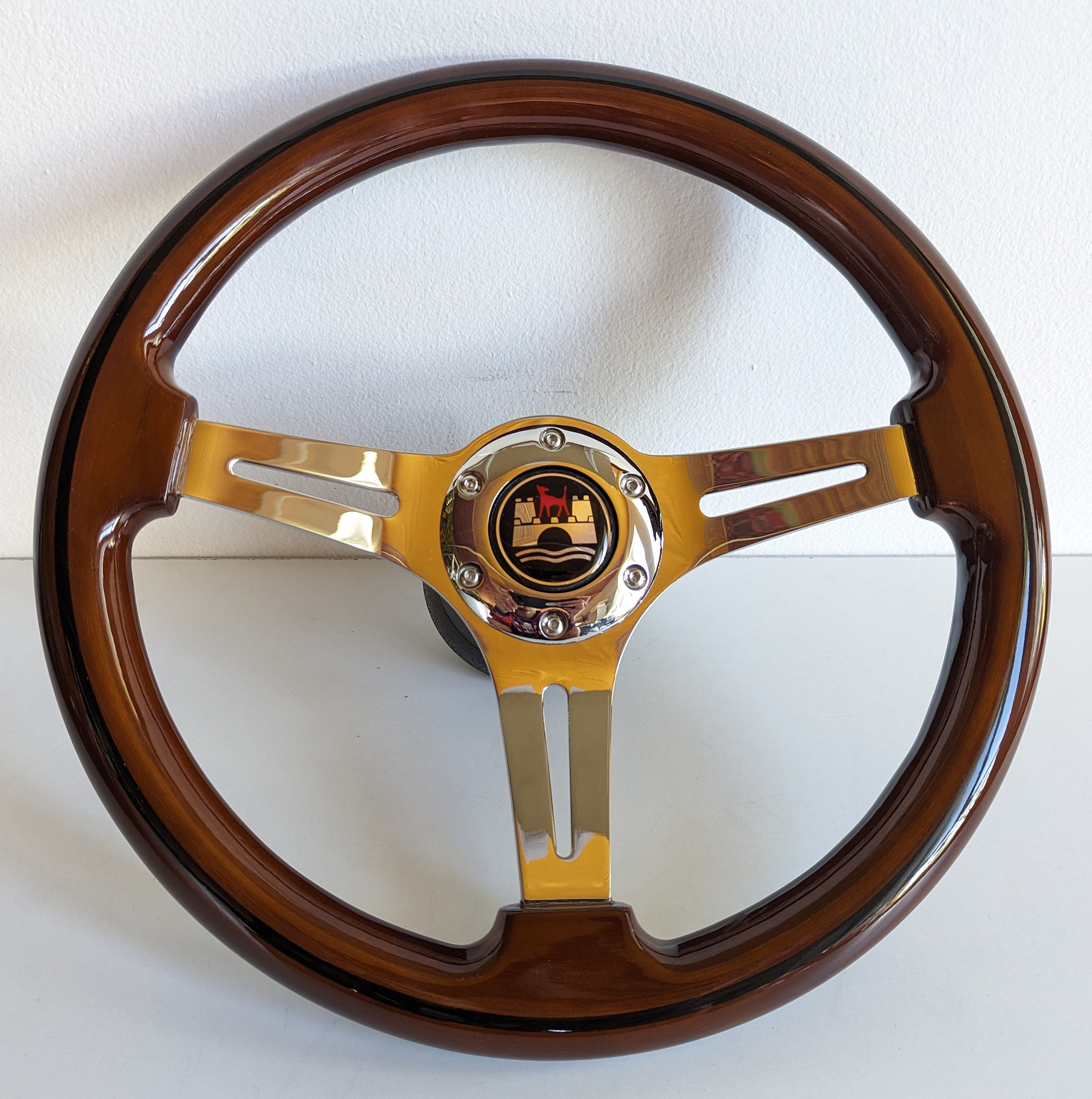 Steering Wheel Fits for VW Wolfsburg Custom Rebuld Wood Chrome