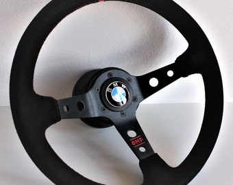 Steering wheel fits For BMW Used custom rebuild Suede leather Blue Red Yellow Black hand rebuilded Deep Dish Sport For E31 E32 E34 E36 92-95