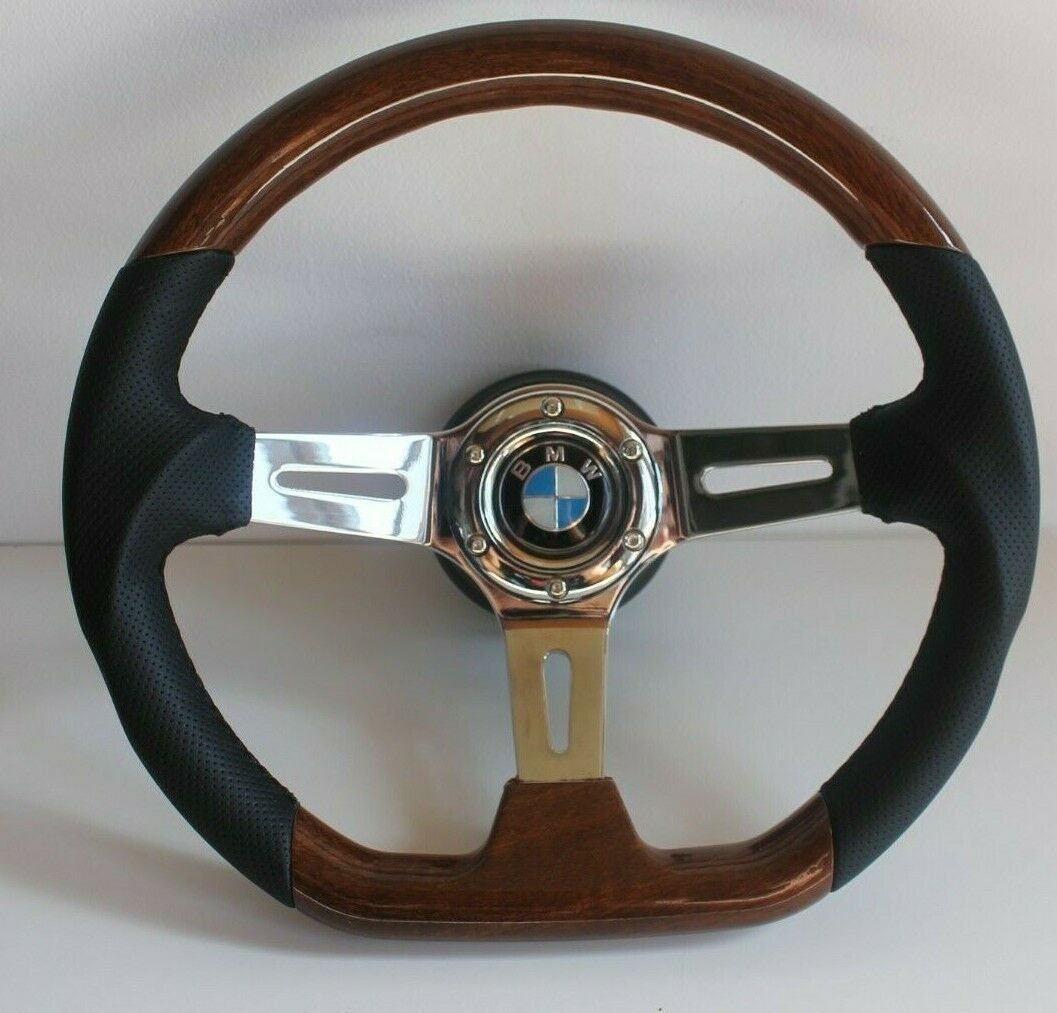 Steering Wheel Fits for BMW Used Custom Rebuld Wood 350mm Wooden
