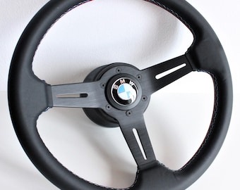 Steering wheel fits For BMW Used custom rebuild with new leather & M Power Style Stitching hand rebuilded Sport  For E24 E28 E30 E34 86-92&#39;
