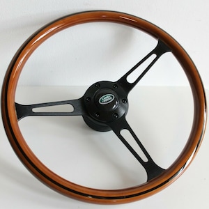 Steering wheel fits Land Rover Defender Range Discovery 90 110 custom rebuilded Wood 380mm Wooden Defender 36 spline