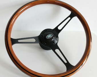 Steering wheel fits Land Rover Defender  90 110 custom rebuilded Wood 380mm Wooden Defender 36 spline