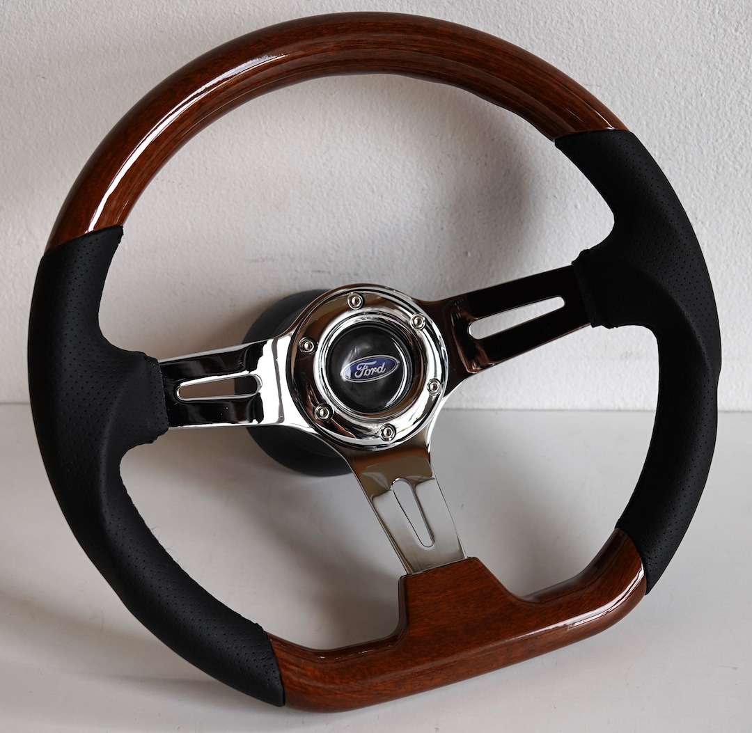 Steering Wheel Fits for Ford Used Custom Rebuld Wood 350mm