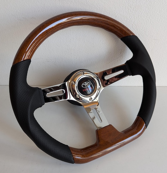Steering Wheel Fits for TOYOTA Used Custom Rebuild Wood Flat