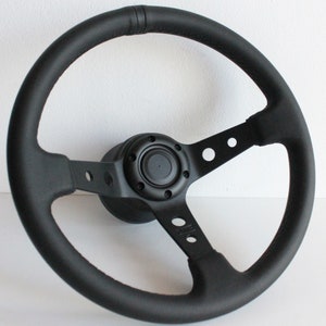 Steering wheel Used Deep dish Leather Sport 350mm rebuld hand Custom rebuilded Fits For Mercedes Benz W123 W124 W201 W126 R107 1978-1988