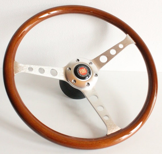 15 Inch Klassiek Stuurwiel 3-Spaaks Geklonken 6-Gaats Hout, Vintage met Claxonknopset Nostalgisch Zwart