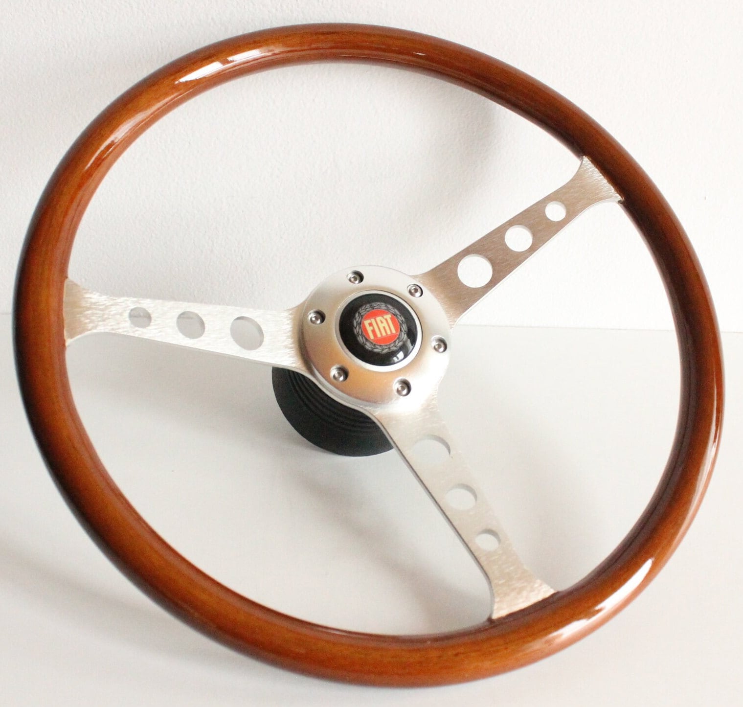 Steering Wheel Fits for FIAT Used Custom Rebuld Wood Black Wooden