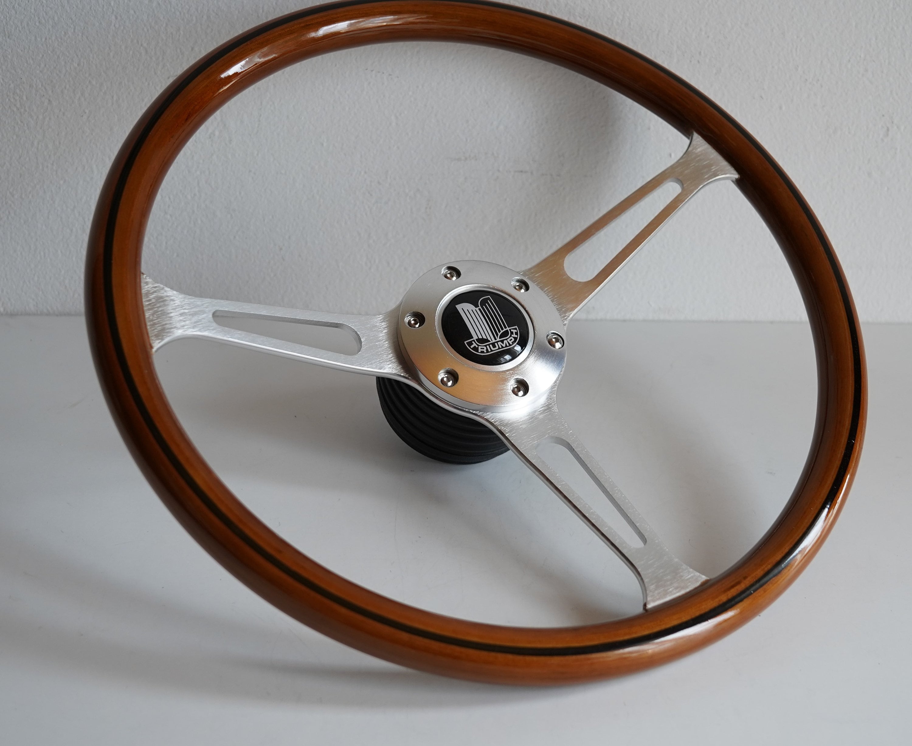 Steering Wheel Fits for TRIUMPH Used Custom Rebuilded Wood Silver
