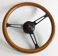 Steering wheel fits For Mitsubishi Used Hand rebuilded leather Wood  For Pajero 1st generation Montero Shogun 1982 - 1991 custom rebuilded product logo