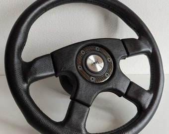 アティべ 3スポーク レザーステアリング 美品 ポルシェ ベンツ VW等