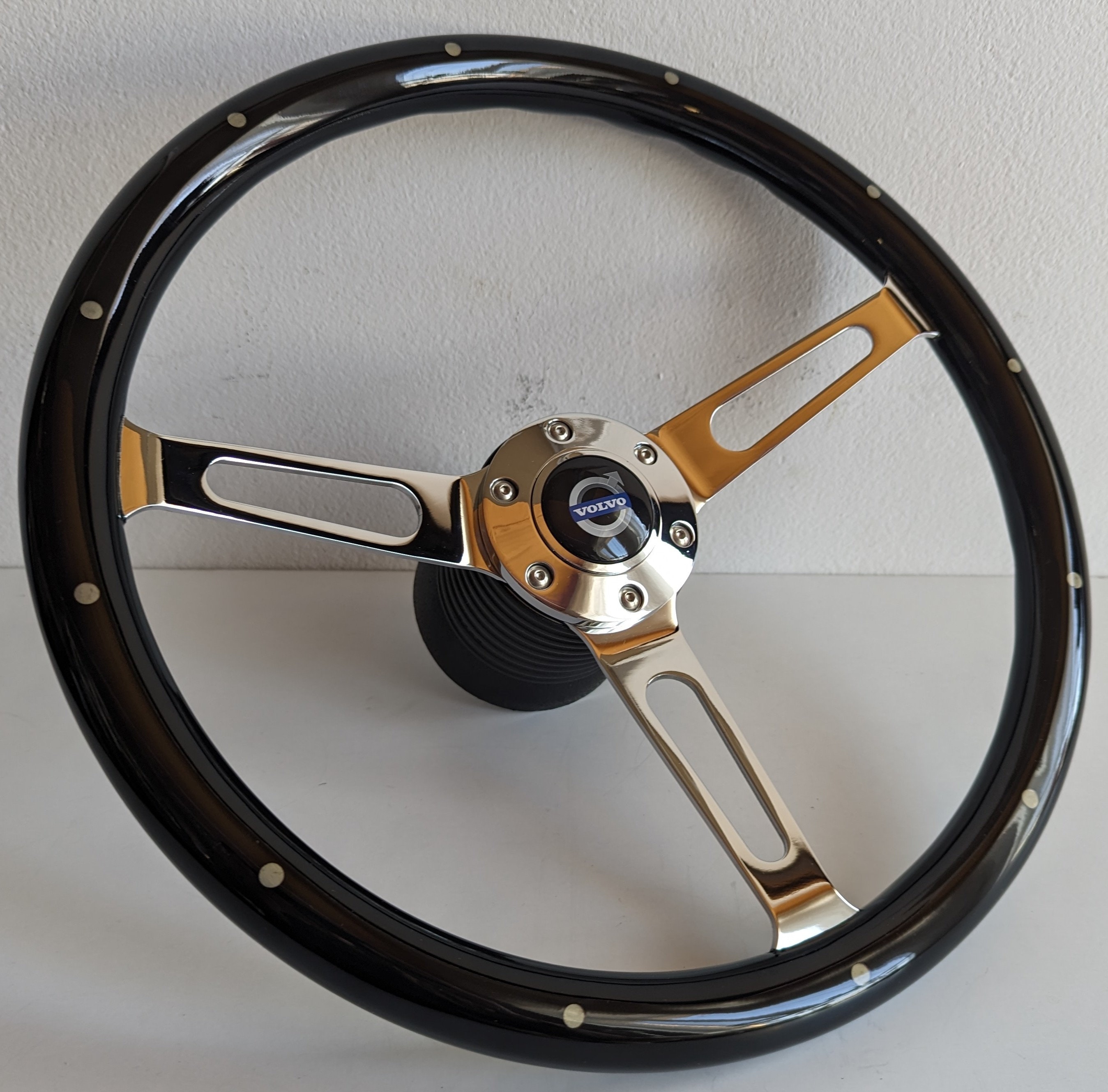 Steering Wheel Fits for VOLVO Used Custom Rebuld Black Wood Chrome