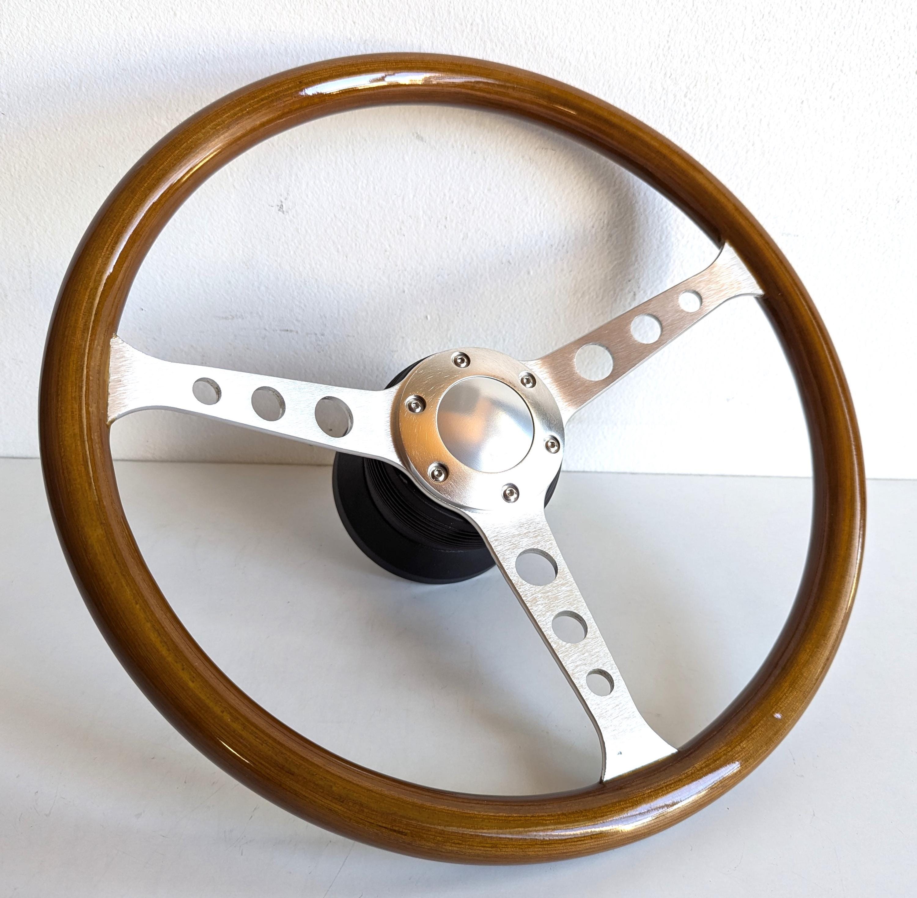 ステアリングホイール 中古カスタムリビルドウッド シルバークラシック