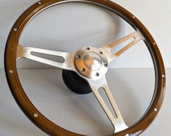 Steering wheel Used custom rebuld wood chome 380mm  vintage hand rebuilded  For  R121 W120 W121 SL190 220S L319