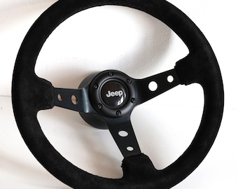 Volante usado, personalizado, reconstruido, cuero de gamuza, reconstruido a mano. Compatible con Jeep Cherokee Wrangler TJ CJ7 CJ 7 1996-2006.