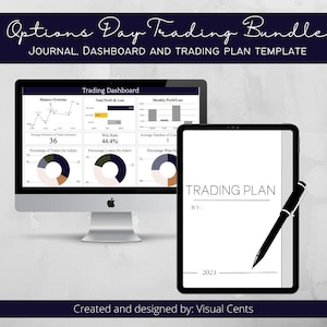 Simple Options Day Trading Journal, Dashboard and Trading Plan Template| Digital Options Journal | Trading Strategy Template| Trader Tools