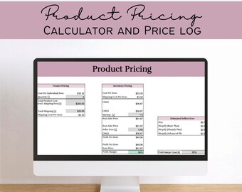 Productprijzen en voorraadprijslogboek - Mauve | Winstmarge Calculator | Google Spreadsheets voor kleine bedrijven | Voorraad Tracker | Tools voor verkopers