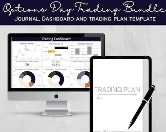 Simple Options Day Trading Journal, Dashboard und Handelsplan Vorlage| Digitales Options Journal | Handelsstratege Vorlage| Trader-Werkzeuge