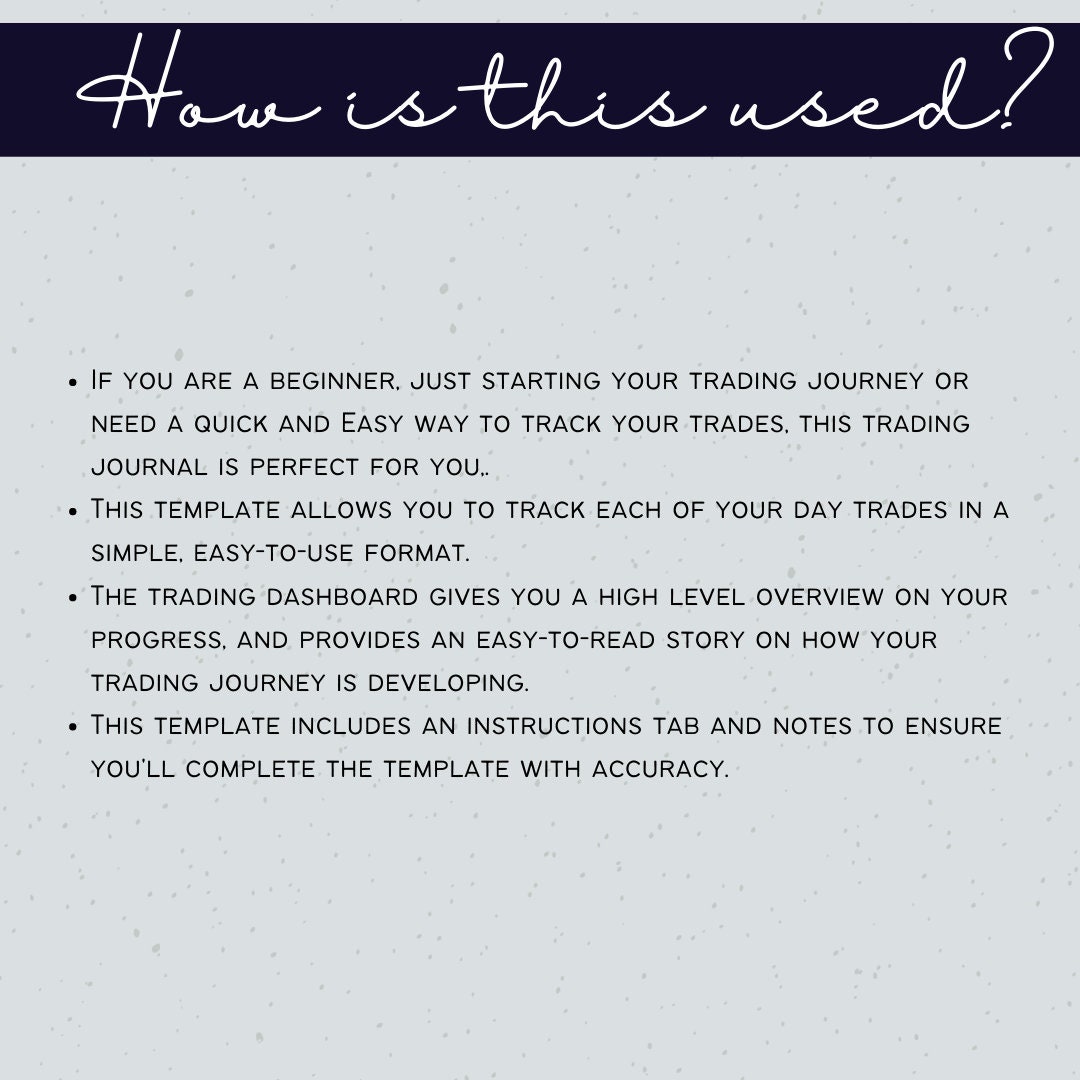 Simple Options Day Trading Journal and Dashboard | Digital Options ...