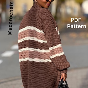 Elizabeth Cardigan Crochet Pattern | Oversized, Easy | Made To measure | PDF + Video Tutorial - English