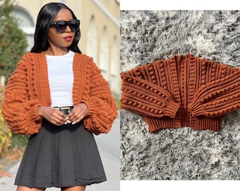 Crochet Bobble Cardigan Written Pattern PDF -  downloadable (English)