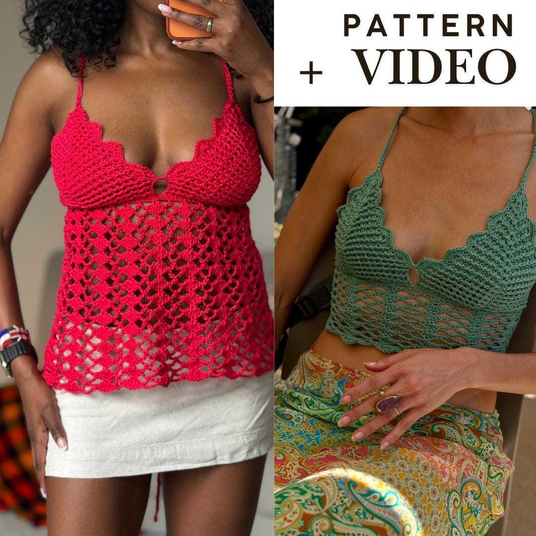 40 Crochet Halter Tops with Lace, Mesh, and Granny Squares 25 Lava Top Crochet Pattern Made-to-Measure Summer Halter