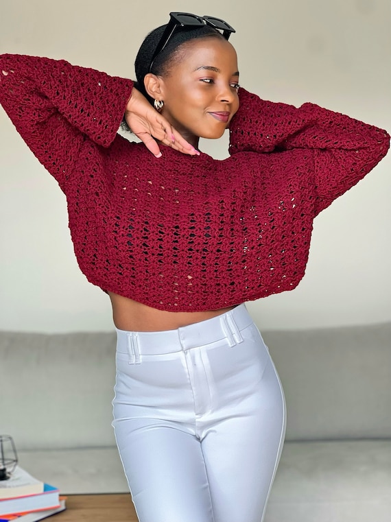 Crochet Shell off the Shoulder Sweater Top - Written Pattern - Etsy