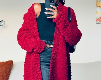 Crochet Easy Suzette Stitch Cardigan  Written Pattern