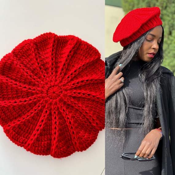 COOTIE PRODUCTIONS 　Crochet Knit Beret Crochet Beret Hat Written Pattern PDF - Etsy