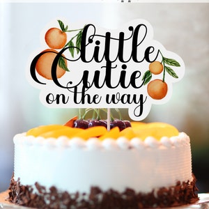 Little Cutie Baby Shower Cake Topper - DIGITAL FILE - Little Cutie On the way - Printable cake topper -  Virtual Baby Shower Cake Topper