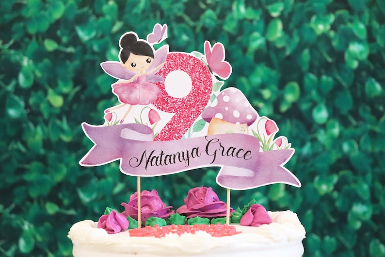 PERSONALIZED Fairy Cake Topper, DIGITAL FILE, Printable Fairyland