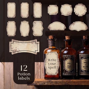 Potion Labels | Apothecary Vintage Labels | Printable wizard potion labels | Harry Pottery Party | Witch apothecary | Tiny Bottle Labels