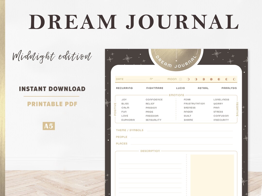 Dream Journal Template | Dream Journal Planner | Printable Dream ...