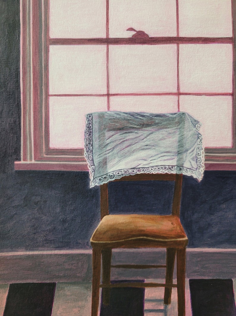 ORIGINAL acrylic painting. Chair still life painting. Dark painting. Original art. Still life. Impressionist painting. Modern Chair art. image 7
