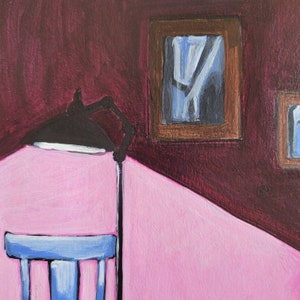 ORIGINAL acrylic painting. Cat still life painting. Cat art. Original still life painting. Gift for cat lover. Interior still life. image 6