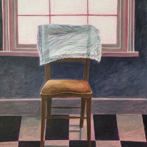 ORIGINAL acrylic painting. Chair still life painting. Dark painting. Original art. Still life. Impressionist painting. Modern Chair art. image 5