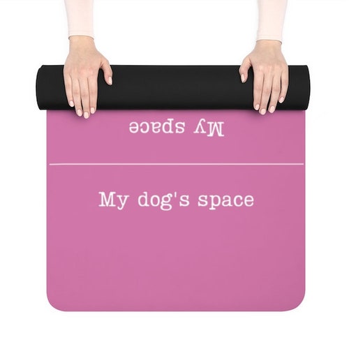 Rubber Yoga Mat for Dog retailer owner | Gift for dog parent | Pink yoga mat | Funny yoga mat | Minimalistic yoga mat |