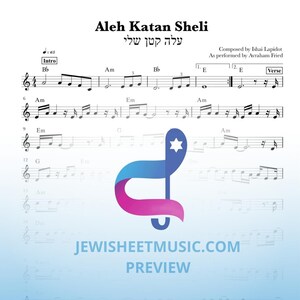 Aleh Katan Sheli von Avraham Fried. שלי. Einfache Klaviernoten mit Akkorden
