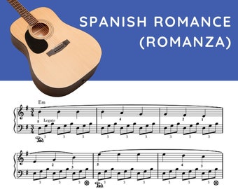 Spanish Romance (Romanza). Easy piano  sheet music