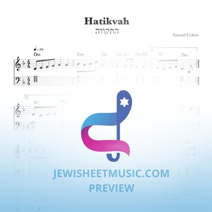 Hatikvah mit Akkorden. Die Nationalhymne Israels. Einfach mal nachfragen. Blei Blatt. Jüdisches Klavier