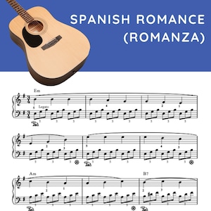 Spanish Romance (Romanza). Easy piano  sheet music