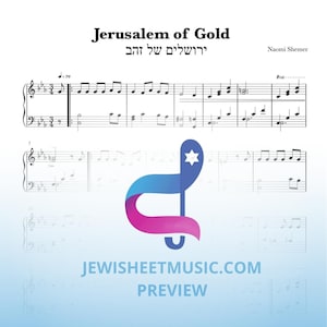 Yerushalayim Shel Zahav. Klavier Noten. ירושלים של זהב | Leicht Klavier mit Akkorden | Jüdisches Lied | Jüdische Musik | Jüdisches Klavier